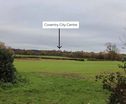 A view from the site towards spires in Coventry City Centre