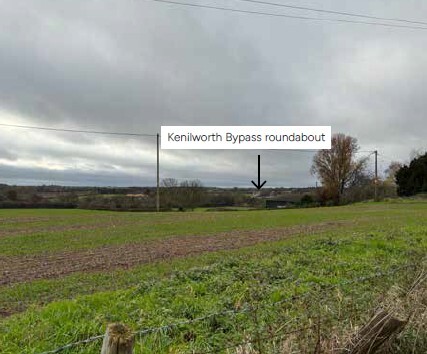 A view from the site towards the A46 Stoneleigh Junction roundabout