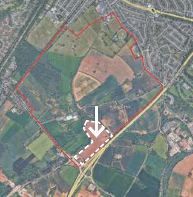 Southern parcel – landholding promoted south and east of Finham Brook map