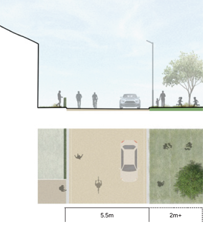 Typical minor 1 street cross-section