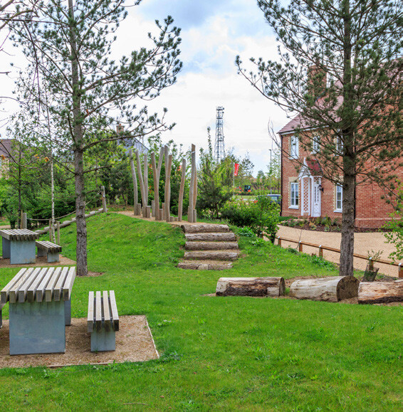 Precedent image of a suitable pocket park overlooked by homes