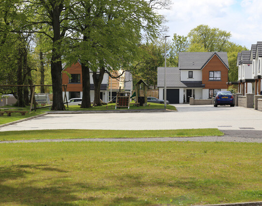 Precedent image showing how landscaping can soften edges of built development