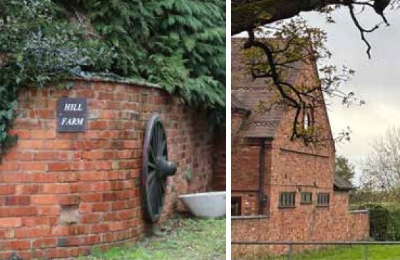 Examples of red brick walls and buildings.