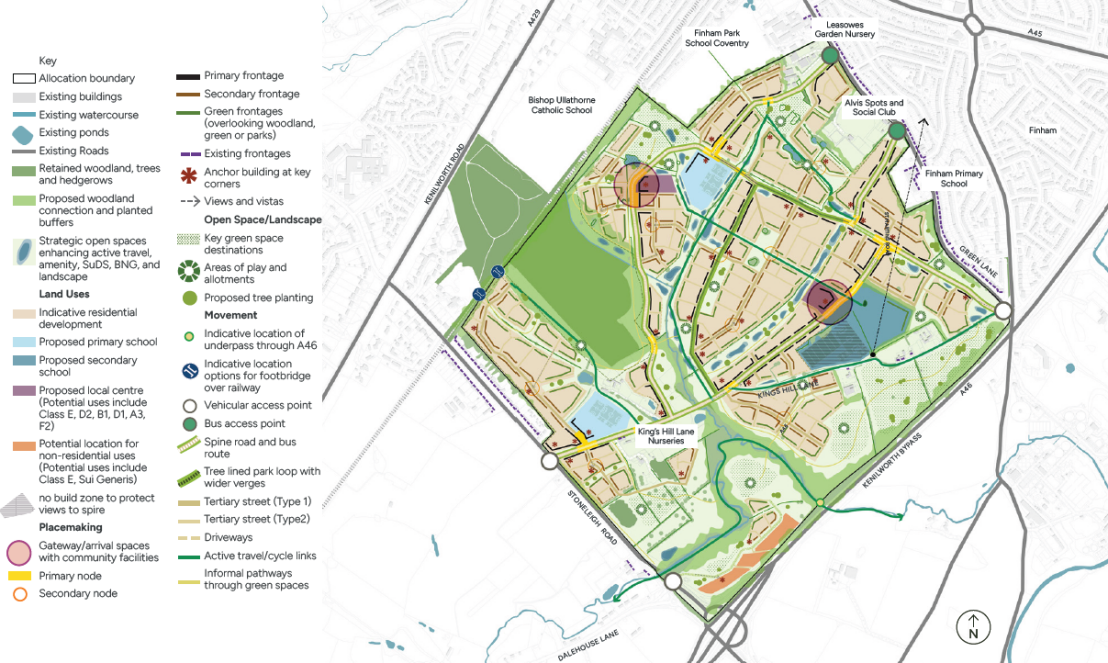 A regulating masterplan which largely reflects the masterplan in fig. 12